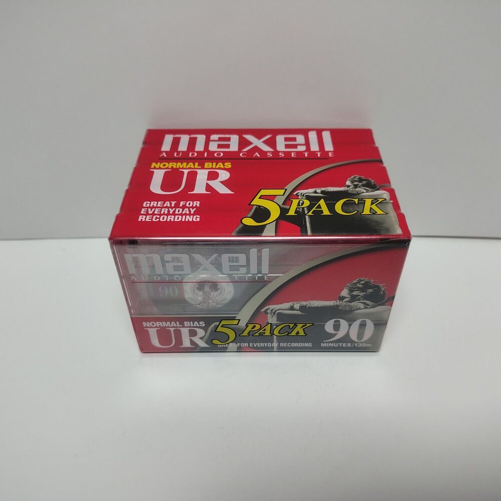 Maxell UR Normal Bias 5 Blank Audio Cassettes 90 Minutes Everyday Recording